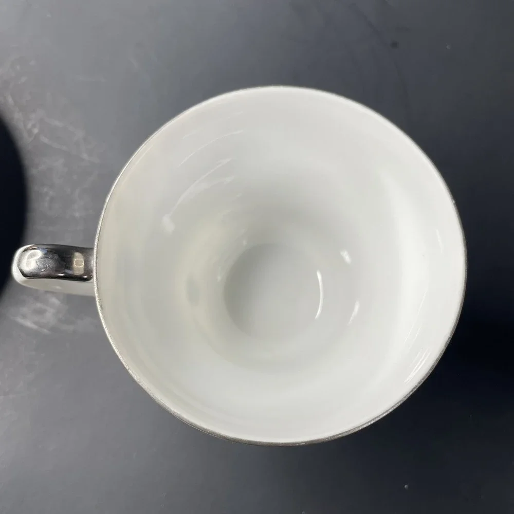 Vtg Arnart Creation Tea Cup & Saucer Japan‎ 25th Silver Anniversary White Bells